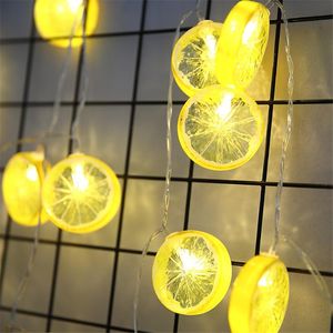 Snaren citroenlamp led string lights feestblaas voor woningdecor vakantie verlichting warme witte batterij bediende indoor kerstslinger