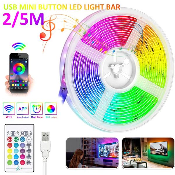 Cuerdas Barra de luz RGB Color Bluetooth USB Control remoto por infrarrojos Flexible con diodo DC5V TV Retroiluminación Adecuado para HomeLED LED