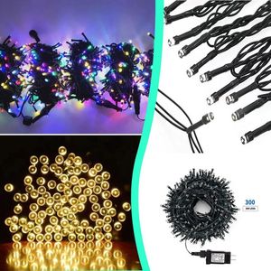 Strings Light String LED 30m LED's Home 300 batterijen Decoratie Waterdichte bruiloften Outdoor feestjes knipperbollen voor kerstverlichting