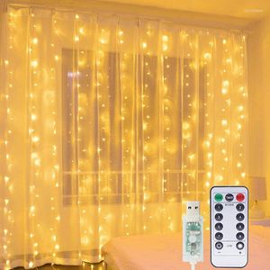 Cordes éclairage LED noël fée guirlande lumineuse USB télécommande guirlande sur fenêtre décoration de vacances pour la maison en plein air