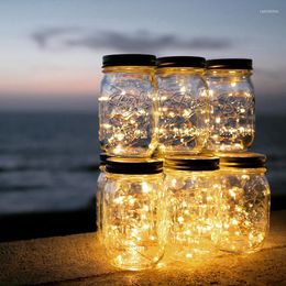 Strings Mason Jar 2m LED -touwtjes Lichten Fairy Hanging Holiday Lighting voor Kerstmis Indoor Outdoor Decoratie Batterij Zonne -Powered