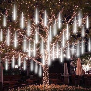 Cuerdas Meteor Shower Lights 8 Tube 192/288 LED Christmas Falling Rain Gota de lluvia impermeable en cascada para vacaciones