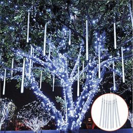 Cordes tube de pluie de douche de météore 30cm 50cm 8pcs / set LED Light Light Wedding Garden de Noël