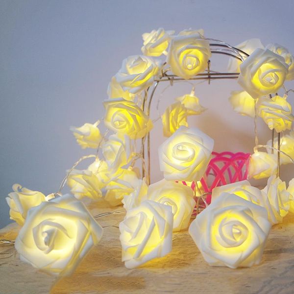 Strings Meter Rose Flower Led String Light Powered By Battery Wedding Garland / Year / Birthday Room Decor.Girls Fairy LightLED StringsLED