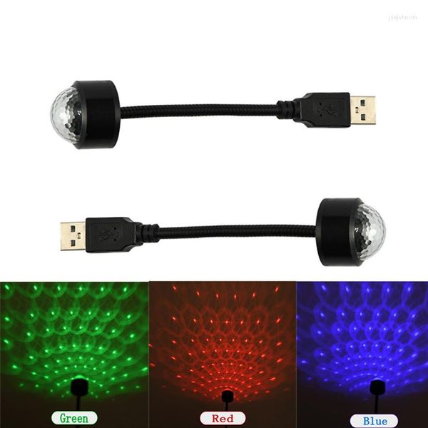 Cordes Mini USB Party Coloré Lumière Son Activé Rotatif Boule Disco DJ Lumières RVB LED Lampe À Effet De Scène