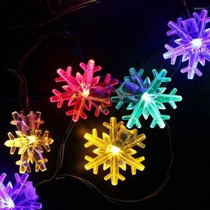 Cordes Multicolore De Noël Fée Guirlande Lumineuse 10m 60 Led Flocon De Neige Guirlande Lampes Pour Vacances De Mariage Décoration De La Maison 220V EU Plug