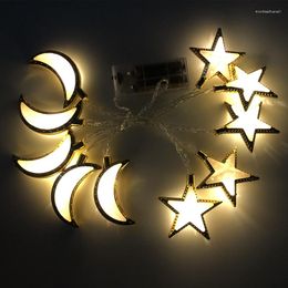 Strings Muslim Led Stars Moon Light String voor Ramadan Decoratie Kerstmis Decor Verjaardagsfeestje Patio -verlichting
