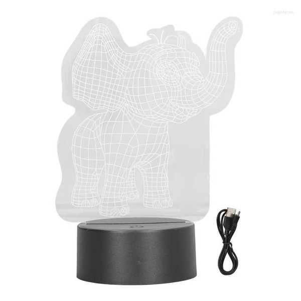 Cordes veilleuse 3D forme d'éléphant pour chambre de chevet