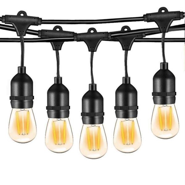 Cuerdas al aire libre 10m LED Bombilla Luces de cadena 110V 220V S14 Retro Edison para patio Jardín Fiesta en casa Boda Decoración de Navidad Lámpara LED271A