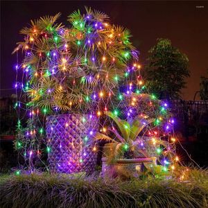 Cordes de Noël en plein air Net Lights 8 modes LED Mesh String Light Connectable Fée Jardin Arbre Buissons Décorations de fête de mariage