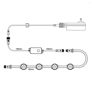 Cadenas de aleros al aire libre Fiesta RGB High Brightness IP67 Control remoto impermeable Escena múltiple para