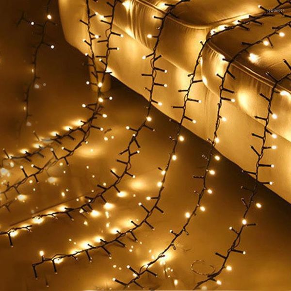 Cordes en plein air pétards chaîne lumière 30M 1500 LED scintillant cluster fée guirlande de noël pour jardin arbre patio décor