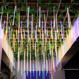 Strings Outdoor Led String Lights 8 Tubes Meteoor Douche Regen Kerst Tree Street Decoraties Fairy Garlands Jaar Tuin G9C0