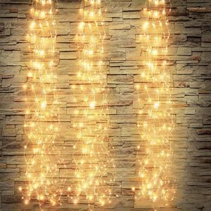 Cordes Extérieure LED Cascade Fée Glaçon Lumières 200 Luces Chaîne Solaire Lumière D'arbre De Noël Pour La Fête De Vacances Décoration De Jardin