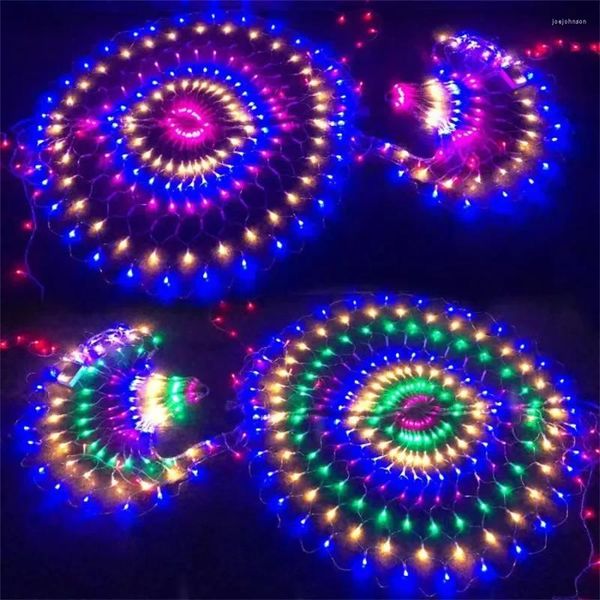 Cordes maille extérieure lumière 3 0.5M 414 LED paon Net fenêtre rideau glaçon noël fée chaîne jardin arbre guirlande