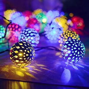 Cuerdas de luz solar para exteriores, lámpara decorativa de jardín con globo dorado para fiestas, bodas, decoración de árboles de Navidad, iluminación LED de vacaciones
