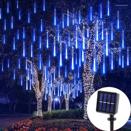 Cordes lumières solaires extérieures 30 CM LED météore douche pluie rue guirlande année décoration de noël pour la maison 2022