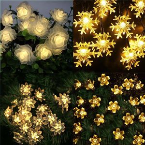 Strings Outdoor Solar Lights Garland Fairy Street Home Decor Festoon Led Light Christmas Decoratie Jaarlijk