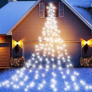 Cordes Extérieure Étoile Guirlande Lumineuse Décoration D'arbre De Noël 317 LED Cascade Guirlande Lumineuse Pour La Décoration De Jardin