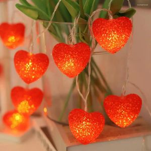 Cordes Guirlande lumineuse extérieure LED Love Heart Lights pour la décoration de mariage Accessoires de fête Fée à piles douce