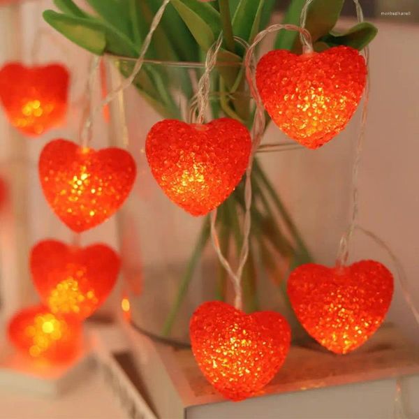 Cordes Guirlande lumineuse extérieure LED Love Heart Lights pour la décoration de mariage Accessoires de fête Fée à piles douce