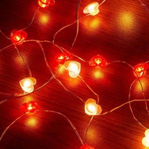 Cordes accessoires de fête saint valentin amour coeur chaîne lumière décoration lampe à LED étanche pour suspendre Ultra-lumineux