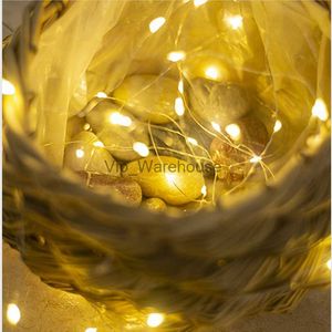 Snaren Feest LED 5M Knop Batterij-aangedreven Koperdraad Lichtslingers 20st Tuinfee Lamp Kerstdecoratie Bruiloftsslinger HKD230918