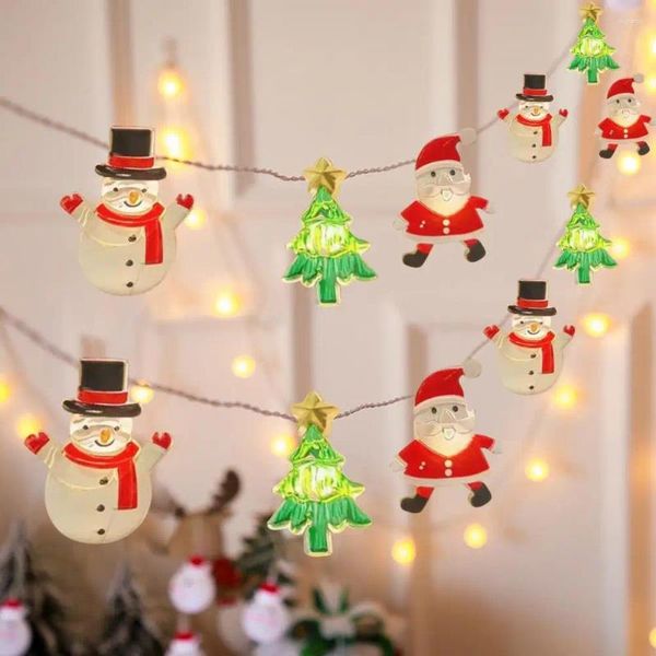 Guirlandes lumineuses Led pour décoration de noël, alimenté par batterie, facile à installer, bonhomme de neige, lampe du père noël