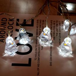 Cordes Pingouin Animal Forme Guirlande Lumineuse 10 LED 1.65M Lampe Suspendue Décorations De Noël Pour La Maison Joyeux Année Décoration