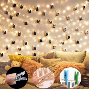 Strings po clip led sprookjes touwlichten Garland buiten kerstboomdecoratie bruiloft tuin decor jaar 10/5m straat lampled