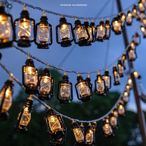Cordes alimentées en plein air suspendu lanterne fête décoration Camping chaîne lumières lampe kérosène atmosphère lumière
