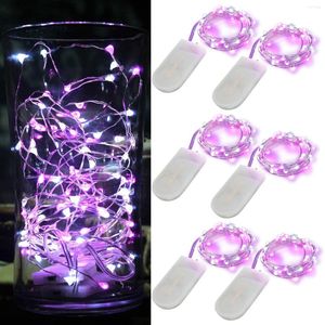 Strings Purple Fairy String Lights Batterij Powered Led Star Lights 3.5ft Silver Copper Wirediy Decoratief kostuum trouwdeel