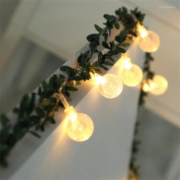 Snaren rattan touw lichte roos bloem groen blad bubbel ball led lamp kerst thanksgiving Halloween decoratief