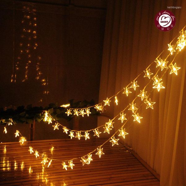 Strings RGB / Blanc 10m LED String Fairy Lights Perle Étoile Année Guirlande Décorations De Noël En Plein Air Luces De Navidad