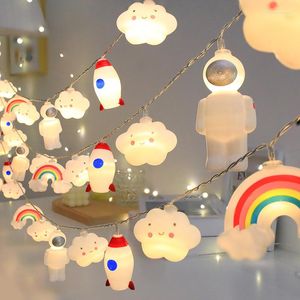 Strings Rocket Astronaut Cloud Fairy Led Light String Festoon slingerdamp voor kinderen Verjaardagsfeestje Slaapkamer Kerstmisbruiloft Decoratie