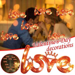 Cuerdas Propuesta romántica de San Valentín Carta de amor Luz nocturna Iluminación Linterna Luces nocturnas para el día de la boda de Navidad