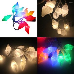 Strings romantisch warm witte schelp zeeschaal LED -touwlicht bediend door batterij Valentijnsdag/bruiloftsfeestverlichting decoratie c