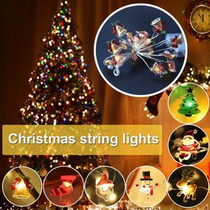 Strings Santa Claus Christmas Tree Led String Lights Garland Snowflakes Decoratie voor Home Fairy Light Jaar Decor #T2Pled Stringsled