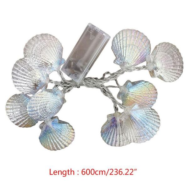 Cuerdas Seashell Starfish Conch Light String LED 3000K Warm White Garland LightsLED