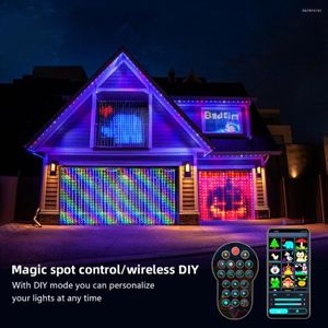 Cordes Smart App Control RVB Rideau Lumières Navidad LED Chaîne Fée Guirlande Pour Fenêtre Chambre Décoration De Noël
