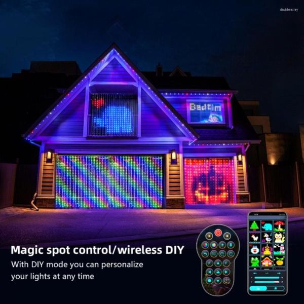 Cuerdas Smart App Control RGB cortina luces Navidad LED guirnalda de hadas para ventana dormitorio decoración de Navidad