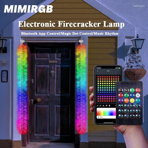 Strings Smart LED RVB Electronic Firecracker Lamp Light Lights DIY Picture Afficher Musique Rythme Bluetooth App Control Light