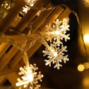 Strings Snowflake Led String Lights Fairy Festoon Light Battery-Operated Garland Year Christmas Decorations 2022