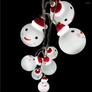 Strings Snowman Decoratief licht LED String Kerstlampen Fairy Garland voor Winter Holiday Party Kerstmisbomen Hangende decoratie JQ
