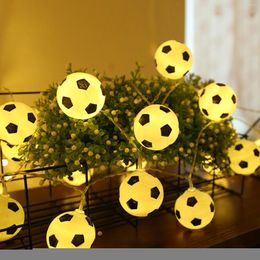Cordes Ballons de Football LED Chaîne Football Lumières Boule Nuit Guirlandes Enfants Chambre Lumière Décor Fête De Vacances
