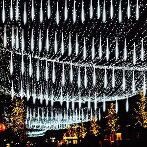 Cordes Solaire 8 Tubes Étanche Meteor Douche Pluie LED Guirlande Lumineuse En Plein Air Décoration De Noël Pour La Maison Arbre Fée Jardin