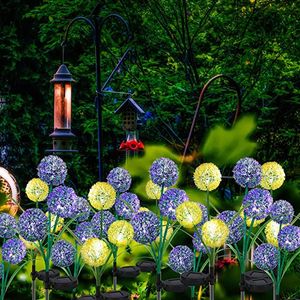 Cuerdas de luz solar de diente de león impermeable y hermosa al aire libre hueco patio jardín parque paisaje noche fiesta decoración LED