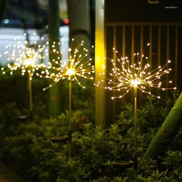 Cordes feu d'artifice solaire 90/120/150 LED lumières de jardin extérieur feston Happy Year Decor décorations de noël 2022