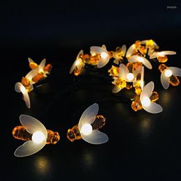 Cordes lampes solaires jardin 20LED abeille guirlande lumineuse LED guirlande lumières de noël fée étanche en plein air pour