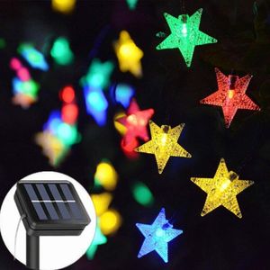 Cordes solaire LED lumières de noël étoile chaîne fée étanche extérieur guirlande maison de vacances chambre salle de bain décoration de mariage